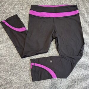 Lululemon Run Inspire Crop II Leggings Sz 6 Black Purple Luxtreme Active